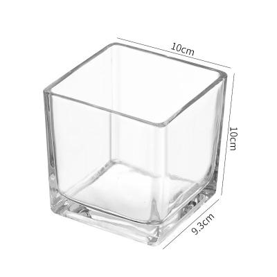 China Europe 10cm*10cmHigh Quality Custom Square Glass Candle Holder for sale