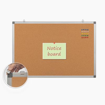 China Kindergarten Wall Mounted Fabric Cork Board Bulletin Notice Board With Aluminum Frame And ABS Corners for sale