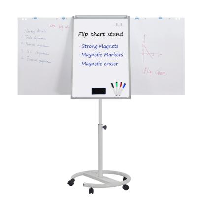 China Kindergarten School Office Aluminum Frame Whiteboard Flipchart Standard Flip Chart Magnetic Type White Board for sale