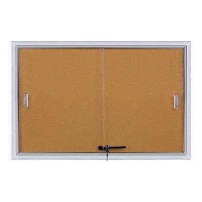 China Customizable Aluminum Frame Lockable Message Board Wall Note Boards Bulletin Board With Glass Door for sale