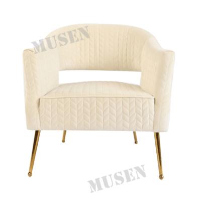 China Luxury Modern Tufted Living Room Chair Furniture Velvet Fabric Lounge Chair for sale