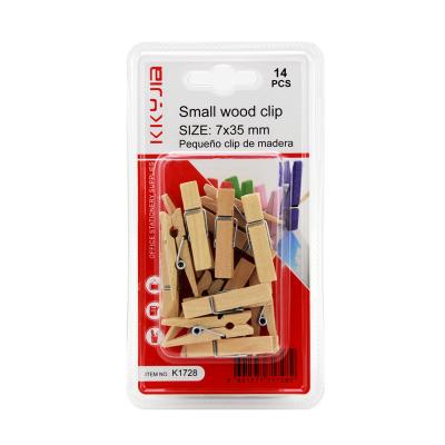 China K1728 New Classic 35mm Wooden Packing Clip For Supermarket Stationery Wholesale And Support OEM for sale