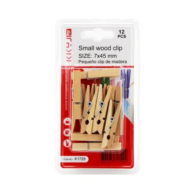 China K1729 New Classic Wooden Packing 45mm Clip Factory Outlet Stationery Wholesale And Support OEM for sale