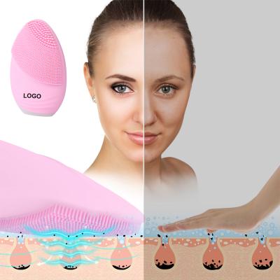 China Natural Vibration of DEEP CLEANSING Logo Face Cleansing Brush Set Custom Radio Rechargeable for sale