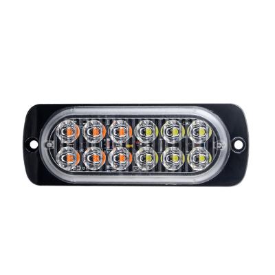 China Heat Resistant Aluminum Alloy + Waterproof LED Lens 12 LED Car Strobe PC Warning Side Lights Flashing Light 12V Flash Car Led Grill 18 Model for sale