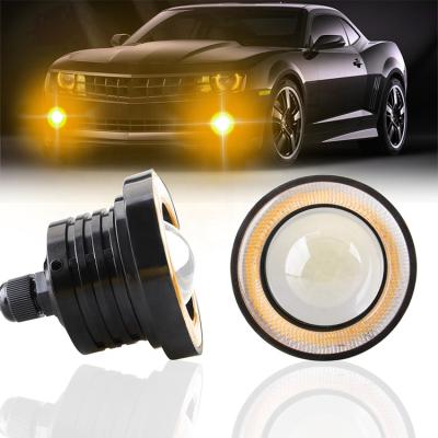 China Aluminum Alloy Auto Parts COB DRL12V Led Car Light 1200LM 64MM LED Angle Eyes Fog Light for sale