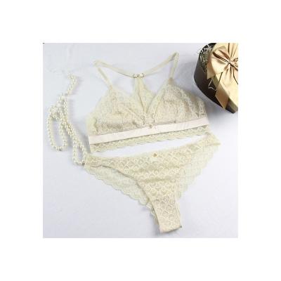 China Hot selling breathable soft sexy white bra soft bra and brief set insert protection and brief set for sale