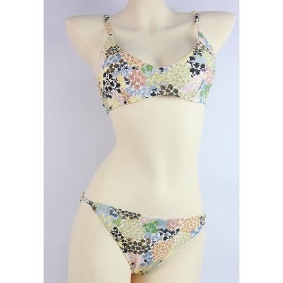 China Custom Hot Sexy Girls Triangle Printing Swimwear Dismountable Padded Bikini Two Piece Swimwear for sale