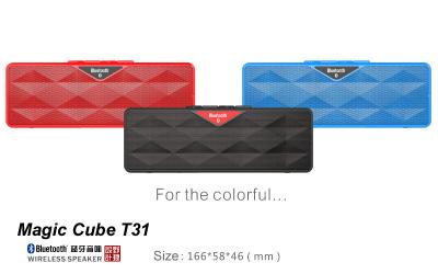 China Black / Red / Blue Rectangle NFC Bluetooth Speaker , Computer Bluetooth Speaker With Micro SD for sale