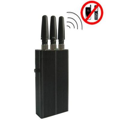 China 3 Antenna Cheap Handheld Cell Phone GSM CDMA DCS PHS 3G Signal Jammer Blocker Interceptor for sale