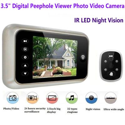 China 3.5 inch Screen Digital Door Peephole Viewer Camera 120 Degree Wide Angle Video Doorbell Phone Door Eye IR Night Vision for sale