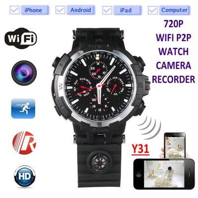 China Y31 16GB 720P WIFI IP Spy Watch Hidden Camera Recorder IR Night Vision Home Security Wireless Remote Video Monitoring for sale