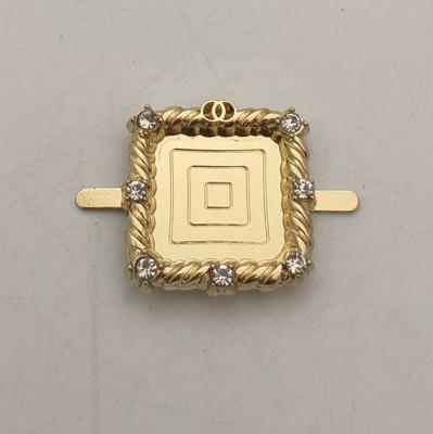 China Zinc Alloy Quadrilateral With Zircon Shoes Decoration Shoe Buckle for sale