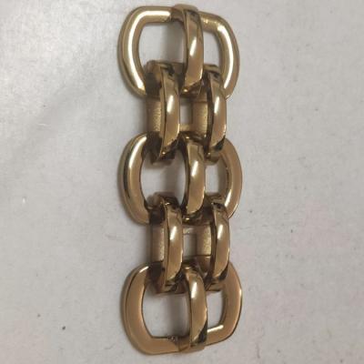 China Zinc Alloy Popular Chain Gold Color Decorative Shoe Buckle For Male / Female Shoes for sale