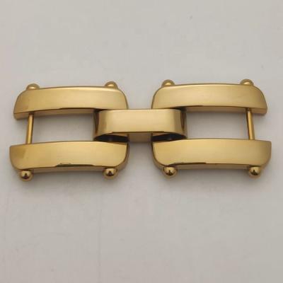 China Zinc Alloy Popular Chain Gold Color Decorative Shoe Buckle For Male / Female Shoes for sale