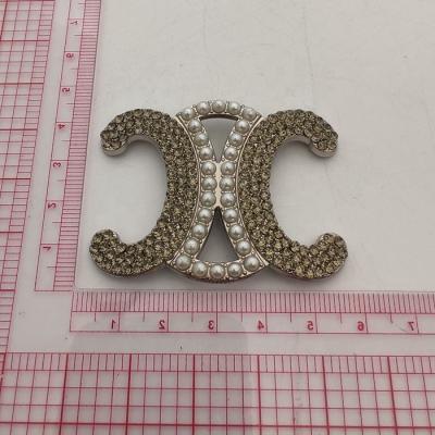 China Big Shoe Buckle Pearl Buckle With Rhinestone High Quality Fashion Shoe Ornament for sale