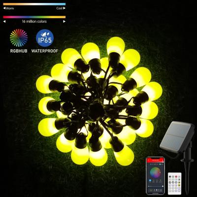 China 43Ft 30 Led Bulbs Waterproof IP65 Garden Festoon Party Holiday Lighting Solar S14 Edison Vintage Bulb Outdoor LED String Light 2200mAh for sale