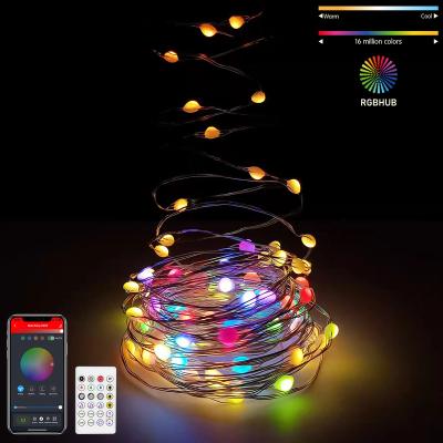 China Stander 5.0/4.2 Blue Color Tooth Star String Lights APP Control 16.4Ft Changing Christmas Wedding Bedroom Dimmable Fairy Sparkle Led Fairy Lights for sale