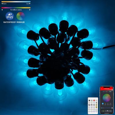 China Blue Tooth Stander 5.0/4.2 App Control S14 LED String Outdoor Shatterproof Christmas Patio Lights Luces De Navidad Edison Vintage Bulbs IP65 RGB Lights for sale