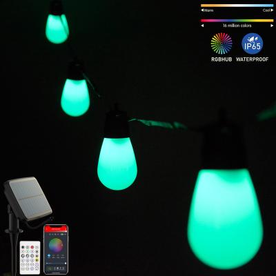 China Blue Tooth Stander 5.0/4.2 43Ft Christmas Decoration Lights 30 Shatterproof Warm White Outdoor Edison Bulbs IP65 S14 LED String Lights for Patio Bistros for sale