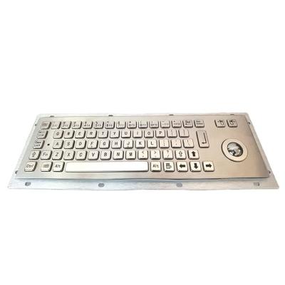 China Waterproof Computer Keyboard Stainless Steel PC Metal Trackball Rugged Keyboard for sale