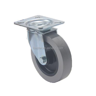 China Heavy Duty 4 Inch Equipment PVC Swivel Industrial Steel Plate Caster Rigid Roller Cleaning Wheels For Trolley Cart for sale