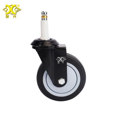 China SWIVEL Vintage Industrial Rubber Screw Stem Casters Very Silent for sale