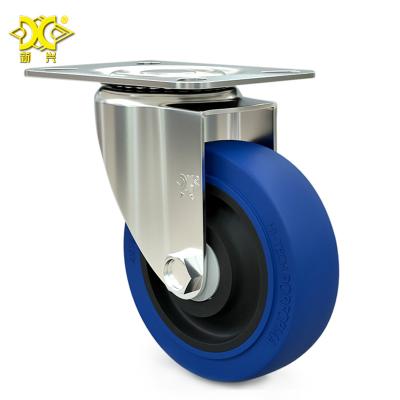 China High Quality 4 Inch Swivel PIVOT Silent Rigid Caster Wheels Elastic Rubber Casters à venda