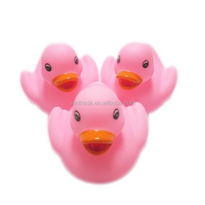 China Pink Floating Rubber Duck Squeaky Bath Toy Children Toys For Sale for sale