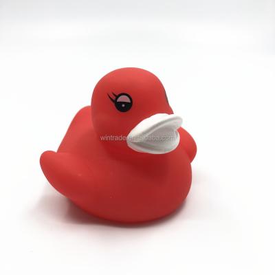 China Cheap Floating Bath Toy Red Rubber Duck Bulk Ducks Squeeze Plastic Duck for sale