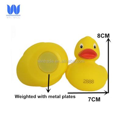 China Bath Toy Float Straight Numbered Duck Race Rubber Weighed Duck for sale