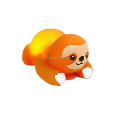 China Waterproof Toy LED Light Kids Bathroom Cognitive Floating Animal Sloth Light Up Electric Bath Toy For Baby for sale