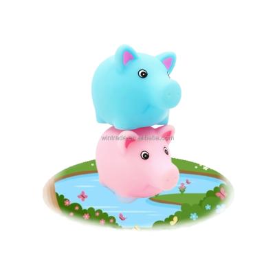 China 2022 Cute Pig Custom Rubber Animals Bath Toys Cute Child Light Up Bath Toys Infants Toddlers Eco-Friendly Kids Water Sprinkler for sale