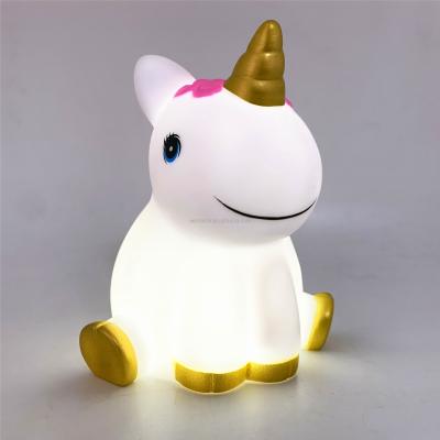 China Unicorn Night Toys Touch 6 Colors LED Lights Cute Kids Cartoon Bedroom Decoration Light Rechargeable Night Light For Kids for sale