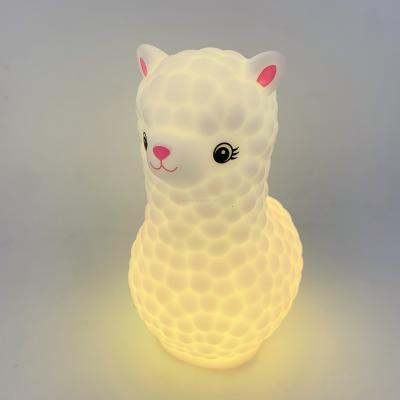 China Cute Kids Night Light Sheep Night Light For Baby Sleep Eco-friendly Rechargeable Touch Sensor LED Multicolor PVC Lamp for sale