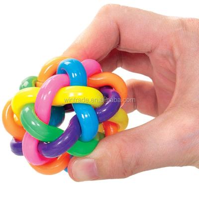 China Promotional Toy Stress Relief Rainbow Rubber Balls Squeeze Toys Ideal For Kids Even Pets for sale