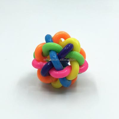 China Promotional Toy High Bounce Squeeze Small Rainbow Ball For Puppy for sale