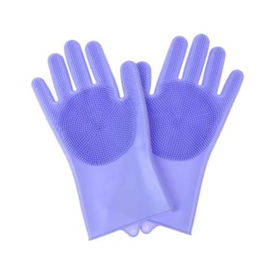 China Anti-Slip Reusable Rubber Gloves Food Grade Silicone Gloves For Kitchen Use for sale