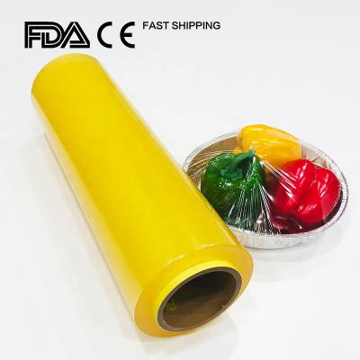 China Moisture Proof PVC Cling Film Stretch Film Roll Food Wraps For Fruit Vegetables Kitchen Use for sale