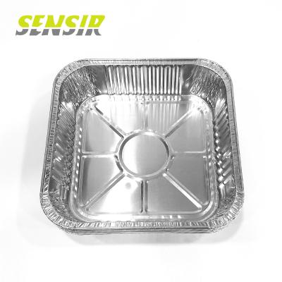 China Low Price Eco - Friendly 250ml Food Grade Square Aluminum Food Container For Barbecue for sale