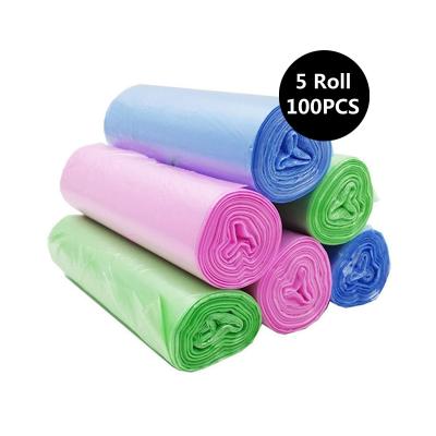 China Wholesale Garbage Pack Household and Disposable Kitchen Garbage Bag Roll with Colored Custom Plastic Garbage Bags Roll for sale