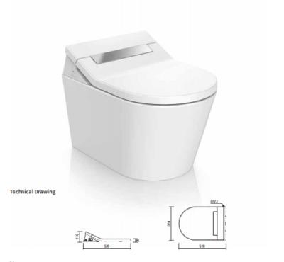 China Fashion Slim Smart Toilet Seat Dual-Flow Western Ceramic Electronic Separated Bidet Smart Toilet for sale