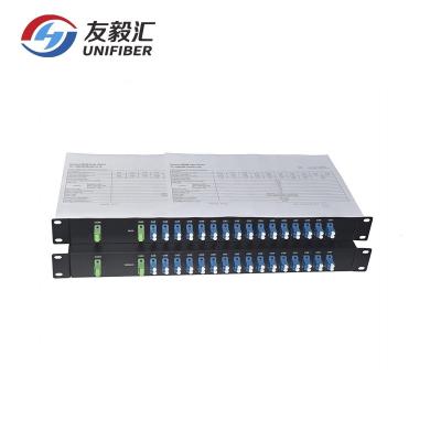 China WDM Network 100GHz 4 8 16 CH Rack Mounted DWDM Chasis 1U 19inch for sale