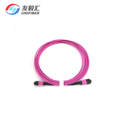 China Data Center Multmode OM4-12 Fiber MPO (Female) to MPO Trunk Cable Patch Cord (Female) B Type for sale