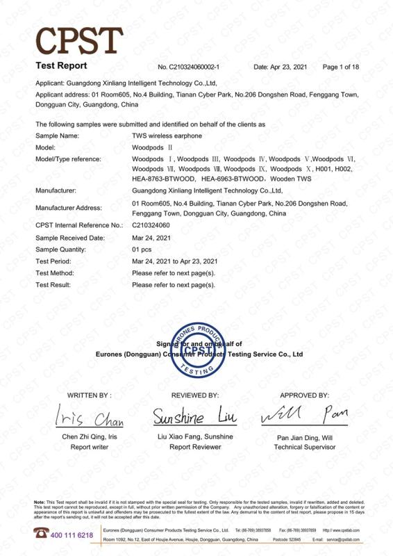 RoHS - Guangdong Xinliang Intelligent Technology Co.,ltd.