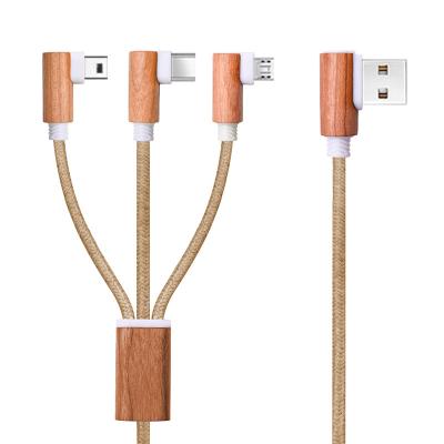 China MP3/MP4 Player Hemp Rope Braided 3 In One Fast Charging Magnetic Cable 1M Usb Cable Branded Usb C V8 Micro Cable Charger for sale