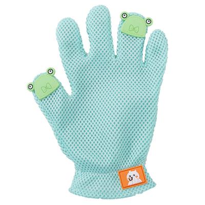 China Durable Large Size Non Slip Handle Pet Grooming Gloves Comfortable Double Sided With Sponges Shed for sale