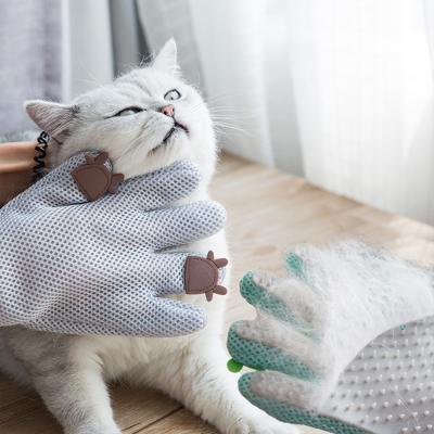 China Sustainable Reasonable Price Pet Glove Brush Left Right Pet Grooming Gloves for sale