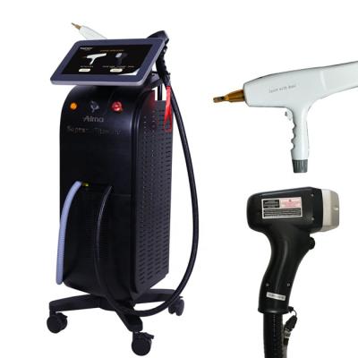 China Hot Selling Hair Removal CE Approved Titanium 755 808 1064nm Diode Laser Hair Removal And ND Yag Laser Tattoo Removal for sale