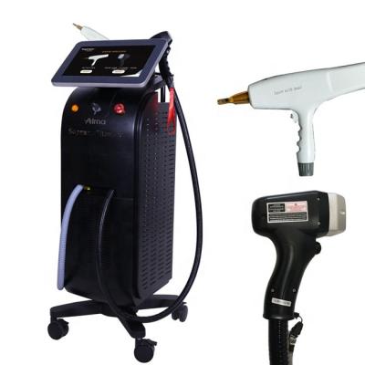 China Hair Removal 2 In 1 Q Switch ND Yag Laser 755 808 1064mm Diode Laser For Hair Removal 808nm Tattoo Removal for sale